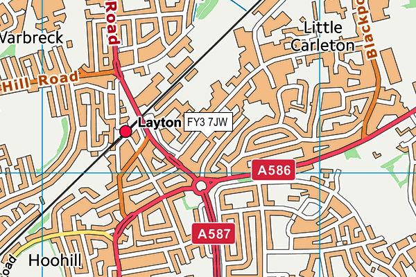 FY3 7JW map - OS VectorMap District (Ordnance Survey)