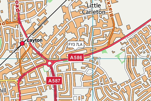 FY3 7LA map - OS VectorMap District (Ordnance Survey)