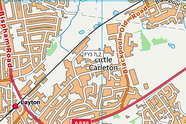 FY3 7LZ map - OS VectorMap District (Ordnance Survey)