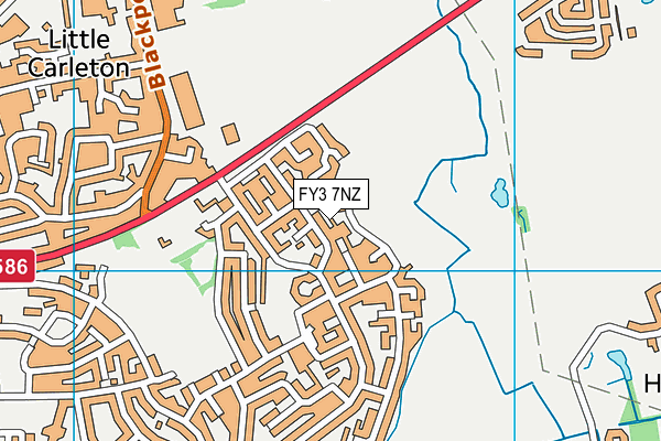 FY3 7NZ map - OS VectorMap District (Ordnance Survey)