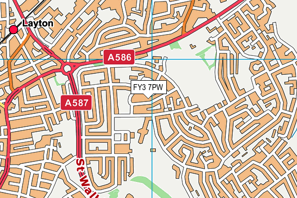 FY3 7PW map - OS VectorMap District (Ordnance Survey)