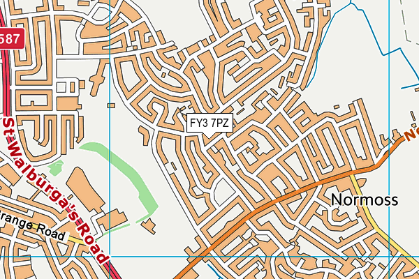 FY3 7PZ map - OS VectorMap District (Ordnance Survey)