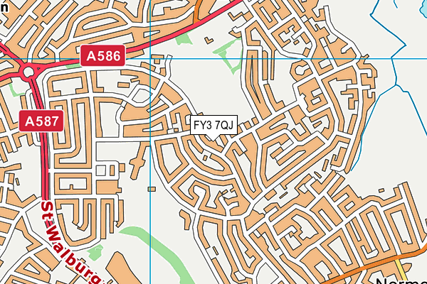 FY3 7QJ map - OS VectorMap District (Ordnance Survey)