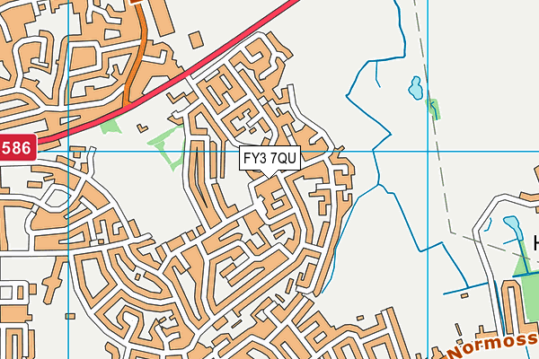 FY3 7QU map - OS VectorMap District (Ordnance Survey)