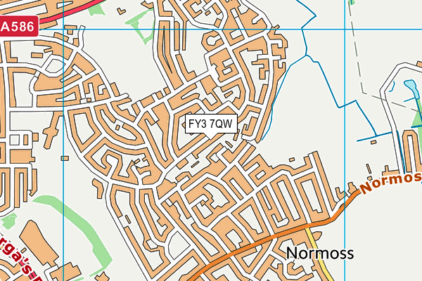 FY3 7QW map - OS VectorMap District (Ordnance Survey)