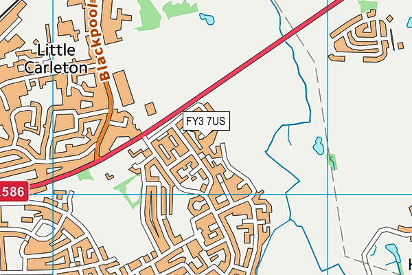 FY3 7US map - OS VectorMap District (Ordnance Survey)
