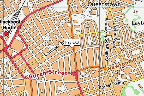 FY3 8AB map - OS VectorMap District (Ordnance Survey)