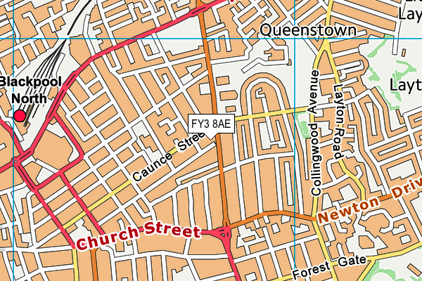 FY3 8AE map - OS VectorMap District (Ordnance Survey)