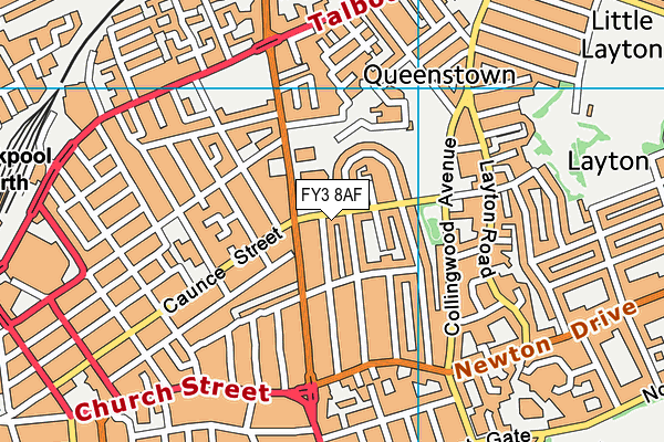Devonshire Primary Academy map (FY3 8AF) - OS VectorMap District (Ordnance Survey)