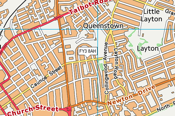 FY3 8AH map - OS VectorMap District (Ordnance Survey)
