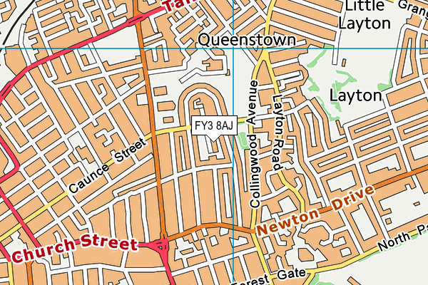 FY3 8AJ map - OS VectorMap District (Ordnance Survey)