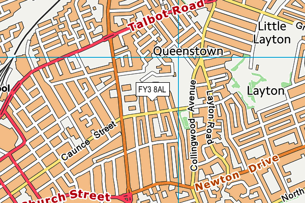 FY3 8AL map - OS VectorMap District (Ordnance Survey)