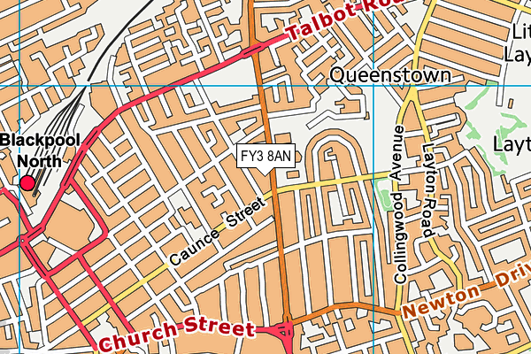 Olympia Gym (Blackpool) (Closed) map (FY3 8AN) - OS VectorMap District (Ordnance Survey)