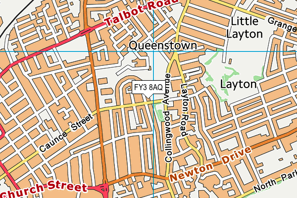 FY3 8AQ map - OS VectorMap District (Ordnance Survey)