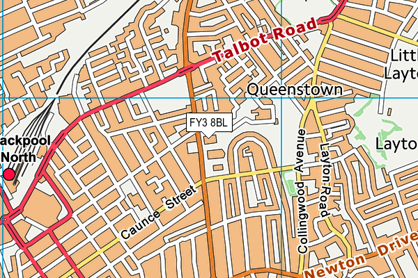 FY3 8BL map - OS VectorMap District (Ordnance Survey)