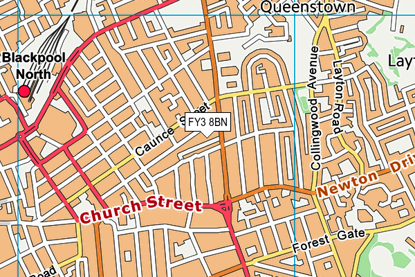 FY3 8BN map - OS VectorMap District (Ordnance Survey)