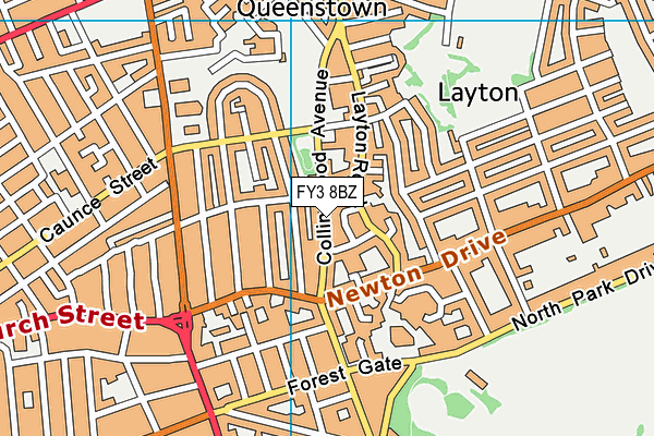 FY3 8BZ map - OS VectorMap District (Ordnance Survey)