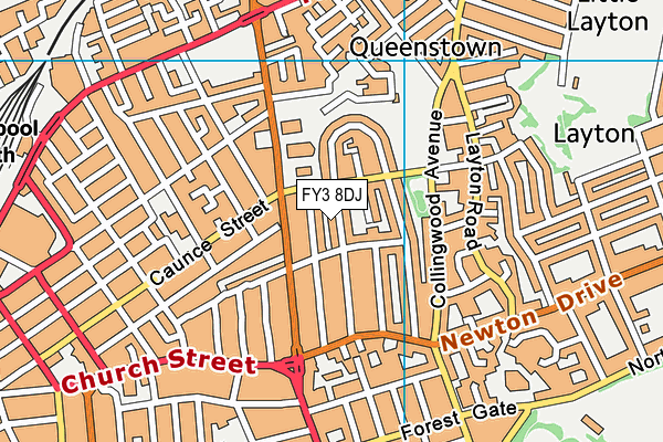 FY3 8DJ map - OS VectorMap District (Ordnance Survey)