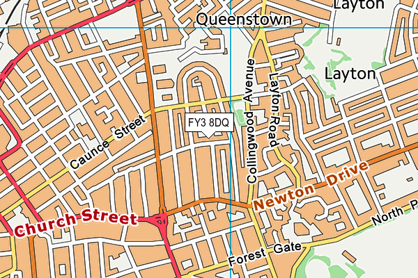 FY3 8DQ map - OS VectorMap District (Ordnance Survey)