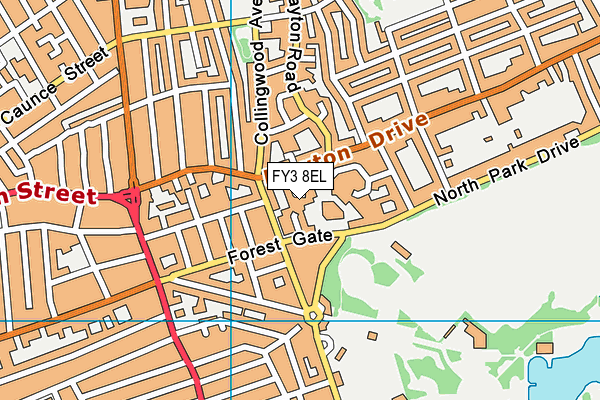 FY3 8EL map - OS VectorMap District (Ordnance Survey)