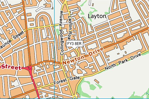 Helio Fitness (Blackpool) map (FY3 8ER) - OS VectorMap District (Ordnance Survey)