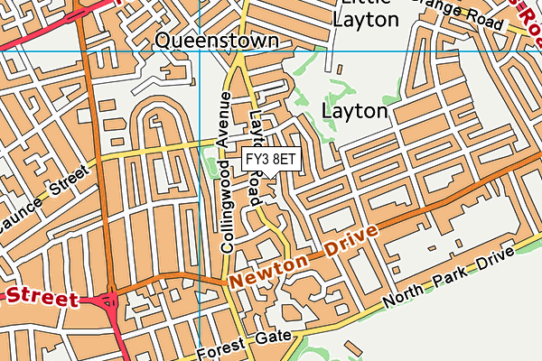 FY3 8ET map - OS VectorMap District (Ordnance Survey)