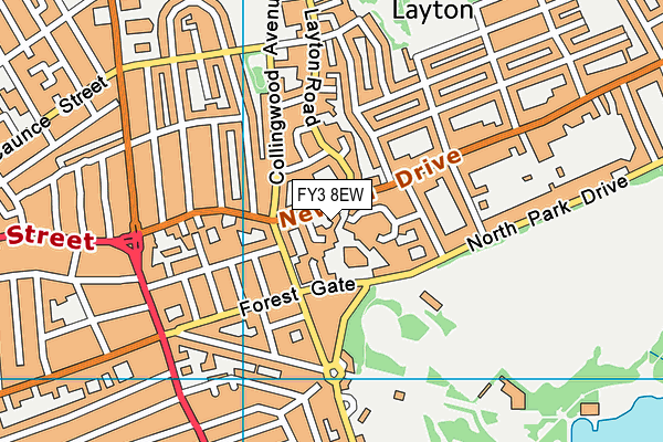 FY3 8EW map - OS VectorMap District (Ordnance Survey)