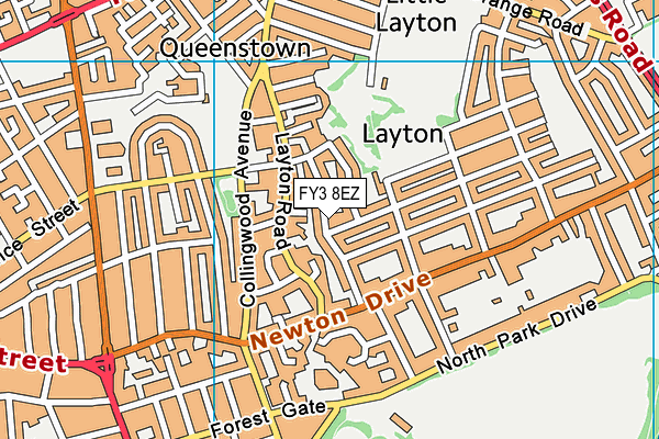 FY3 8EZ map - OS VectorMap District (Ordnance Survey)