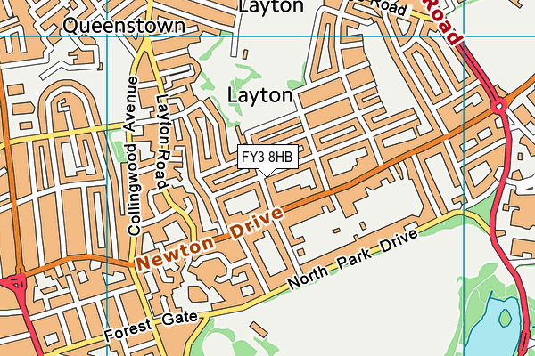 FY3 8HB map - OS VectorMap District (Ordnance Survey)