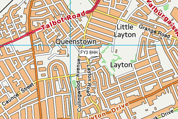 FY3 8HH map - OS VectorMap District (Ordnance Survey)