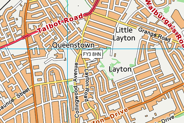 FY3 8HN map - OS VectorMap District (Ordnance Survey)