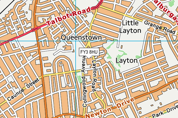 FY3 8HU map - OS VectorMap District (Ordnance Survey)