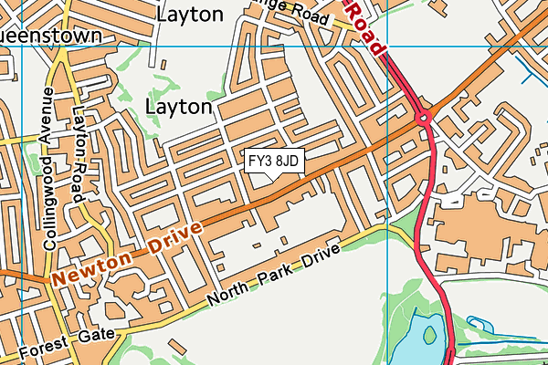FY3 8JD map - OS VectorMap District (Ordnance Survey)