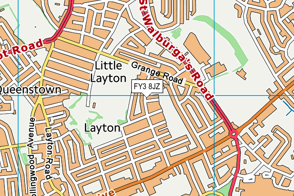 FY3 8JZ map - OS VectorMap District (Ordnance Survey)