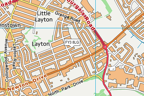 FY3 8LG map - OS VectorMap District (Ordnance Survey)