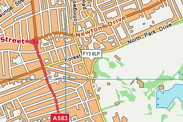 FY3 8LP map - OS VectorMap District (Ordnance Survey)