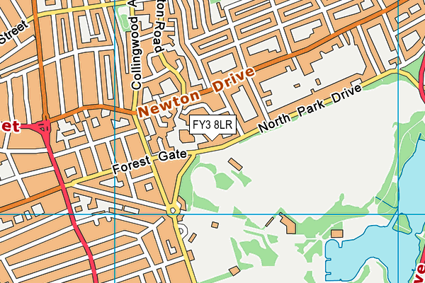 FY3 8LR map - OS VectorMap District (Ordnance Survey)
