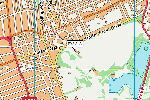 Blackpool Park Golf Club map (FY3 8LS) - OS VectorMap District (Ordnance Survey)
