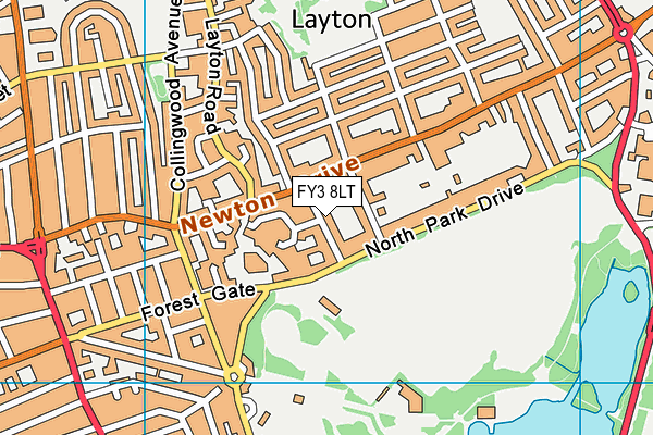 FY3 8LT map - OS VectorMap District (Ordnance Survey)