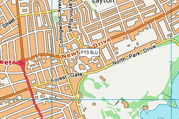 FY3 8LU map - OS VectorMap District (Ordnance Survey)