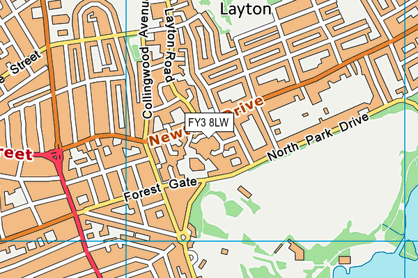 FY3 8LW map - OS VectorMap District (Ordnance Survey)
