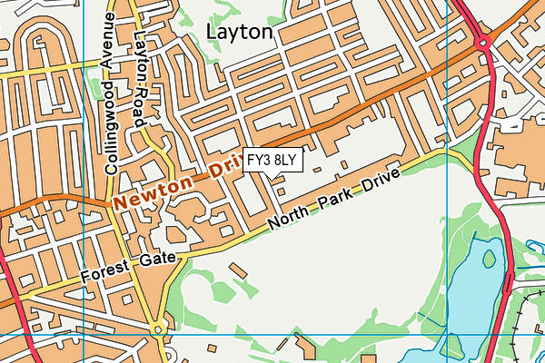 FY3 8LY map - OS VectorMap District (Ordnance Survey)