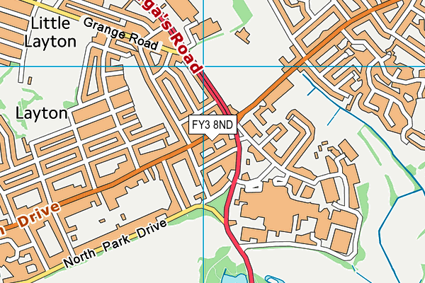 FY3 8ND map - OS VectorMap District (Ordnance Survey)