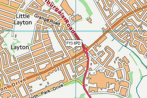 FY3 8PD map - OS VectorMap District (Ordnance Survey)