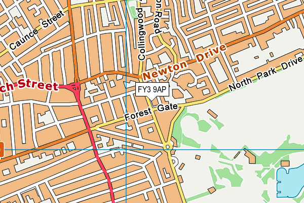 FY3 9AP map - OS VectorMap District (Ordnance Survey)