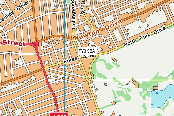 FY3 9BA map - OS VectorMap District (Ordnance Survey)