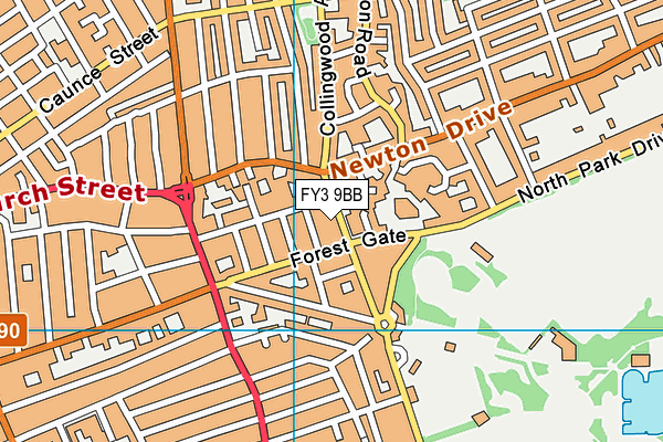 FY3 9BB map - OS VectorMap District (Ordnance Survey)