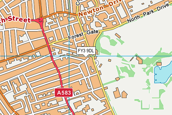 FY3 9DL map - OS VectorMap District (Ordnance Survey)