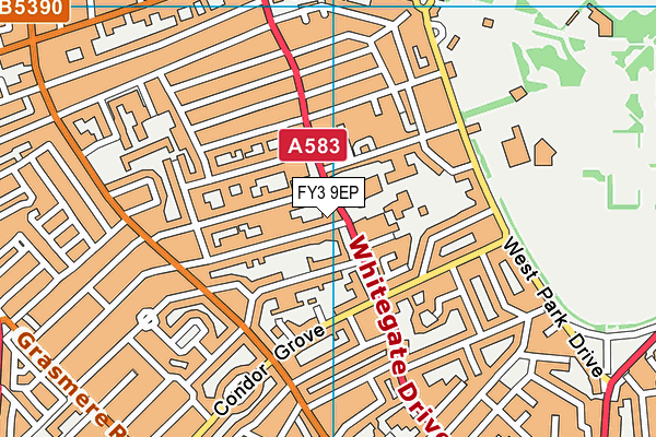 FY3 9EP map - OS VectorMap District (Ordnance Survey)