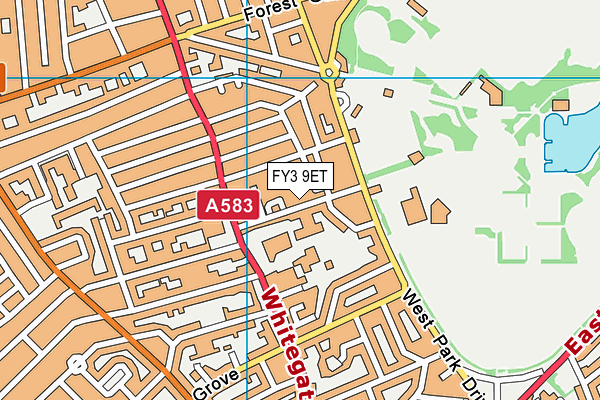 FY3 9ET map - OS VectorMap District (Ordnance Survey)